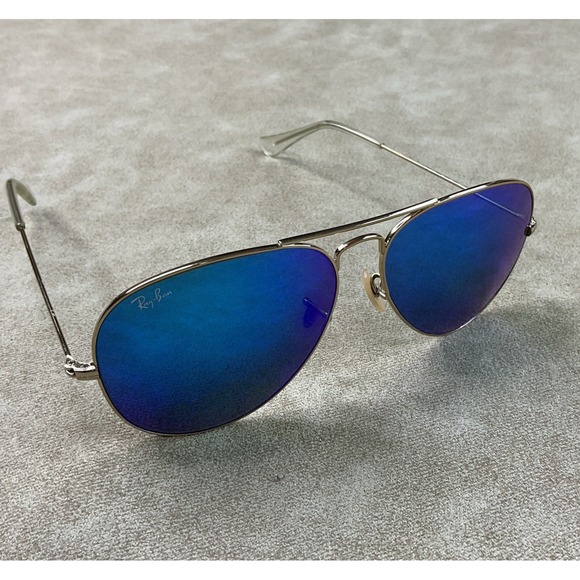 Ray-Ban Other - Ray-Ban RB 3025 112/17 58-14 Aviator Large Metal Gold Sunglasses Blue Mirror